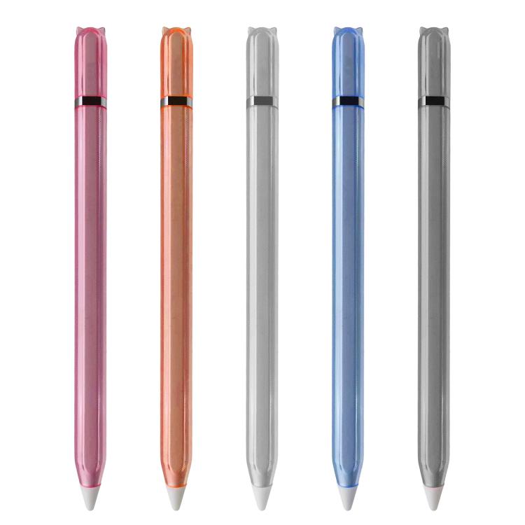 Kitten style Transparent TPU Silicone Stylus Pen Protective Case — Pink