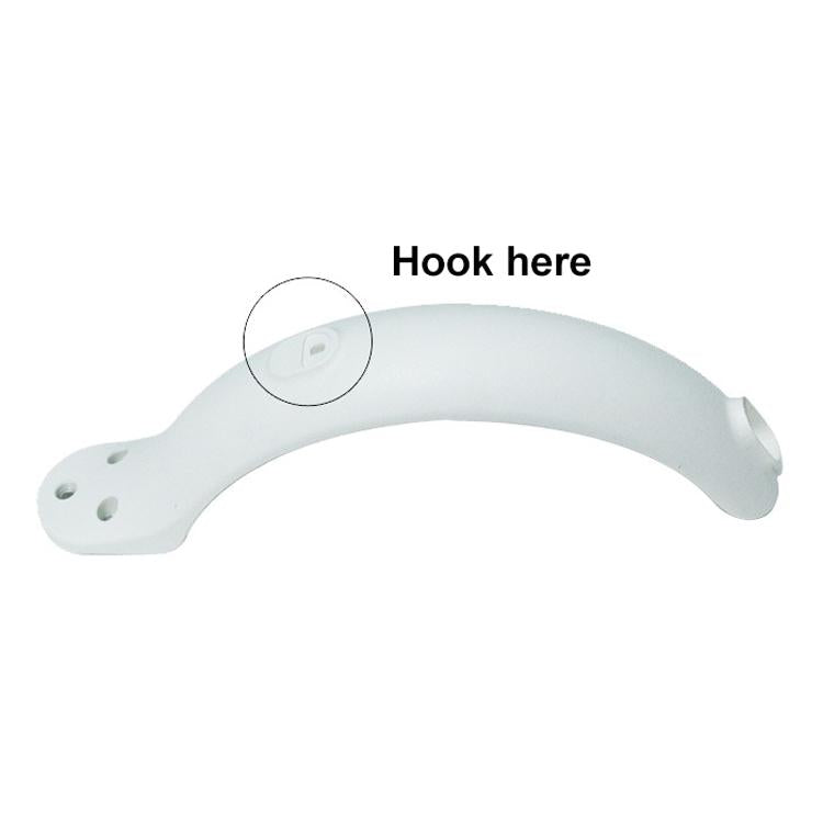 Electric Scooter Front and Rear Mudguards with Hooks and White Screw Plugs