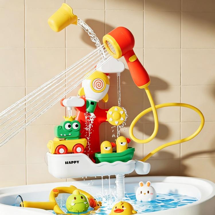 Baby Bath Water Play Shower Duck Interactive Toy Set