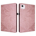 Floral Embossed Pattern Vegan Leather Tablet Case with Sleep/Wake-up