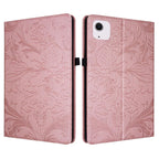 Floral Embossed Pattern Vegan Leather Tablet Case with Sleep/Wake-up