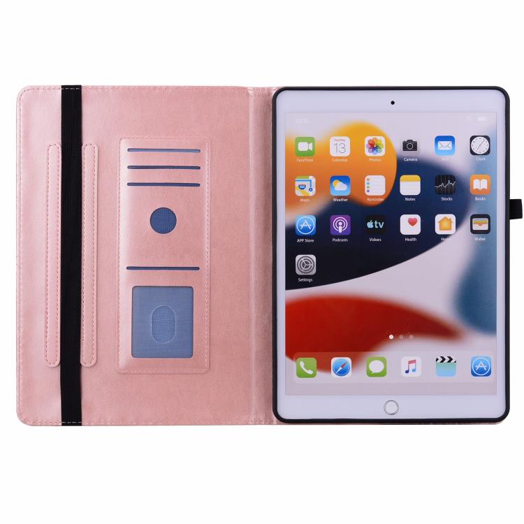 Floral Embossed Pattern Vegan Leather Tablet Case with Sleep/Wake-up — For iPad 2025 / 2022