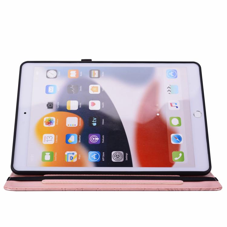 Floral Embossed Pattern Vegan Leather Tablet Case with Sleep/Wake-up — For iPad 9.7 inch 2017 2018