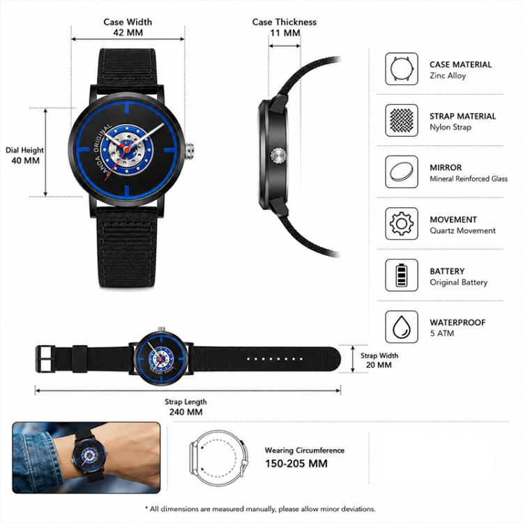 SANDA 3217 Preppy Style 5ATM Waterproof Student Watch with Nylon Strap — view 22