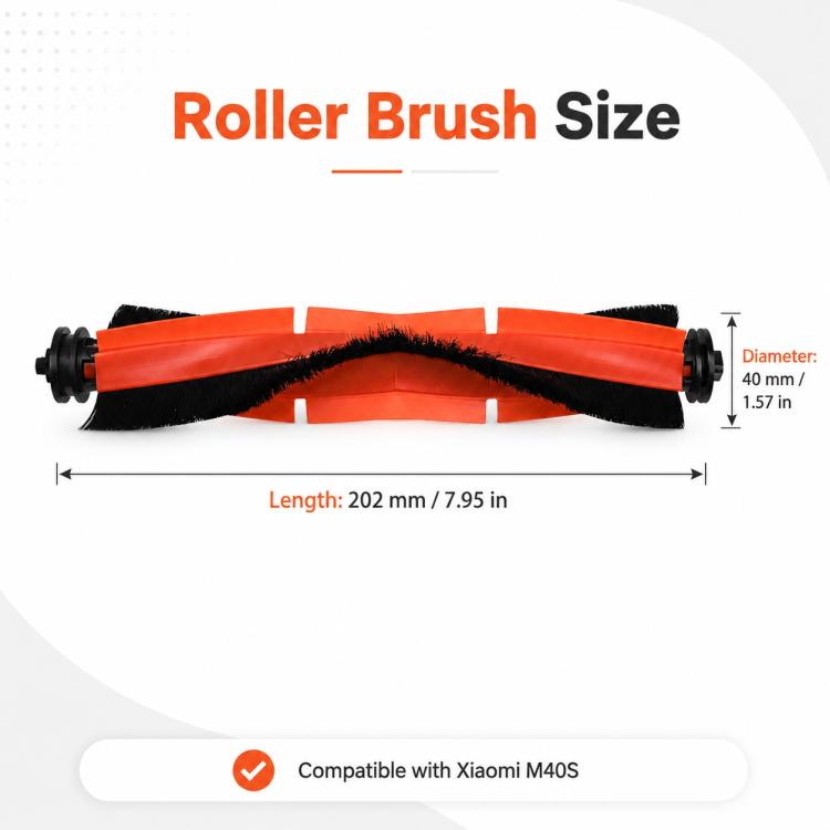 Replacement Accessories for Xiaomi Mijia M40 S Robot Vacuum Cleaner — Main Brush