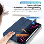 Tri-fold Pivot Holder Flip Vegan Leather Tablet Case with Pen Slot — view 13