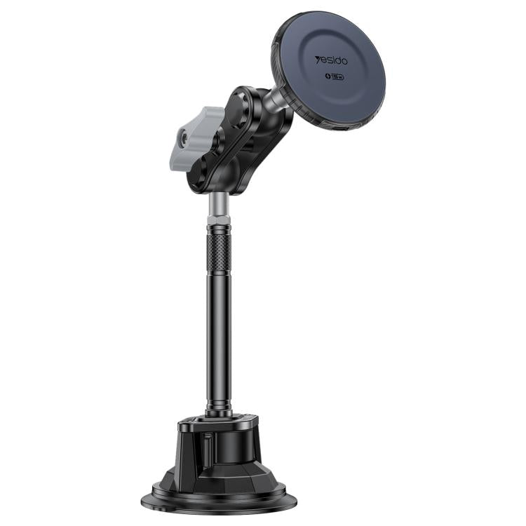 Yesido C323 15W Car Suction Cup Strong Magnetic Wireless Fast Charging Phone Shooting Holder Long Version