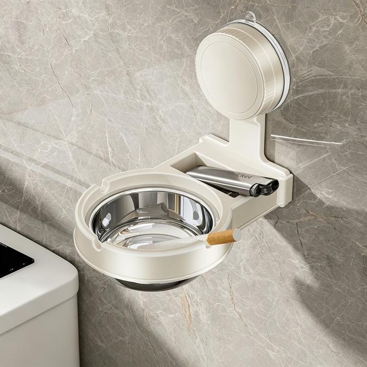 No-drill Suction Cup Wall-mounted Ashtray — Grey