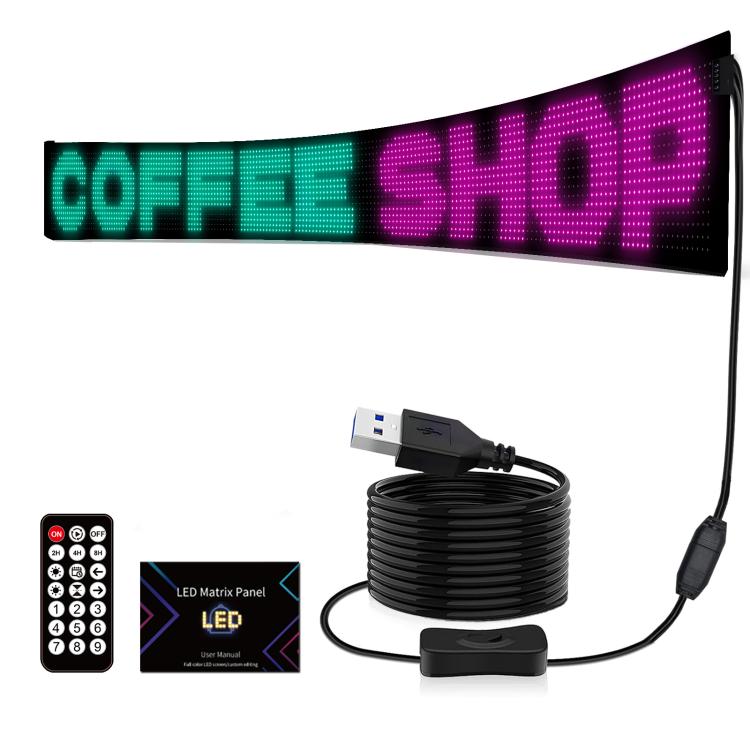 16 x 192 Pixels Ultra-Thin Waterproof Programmable LED Flexible Matrix Display Screen — US Plug