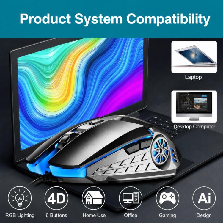 SHIPADOO G5 4D 2400DPI Gaming Mechanical USB Wired Mouse