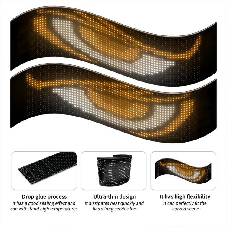 Demon Eye Car Ultra-Thin Waterproof LED Flexible Matrix Display Screen 2pcs