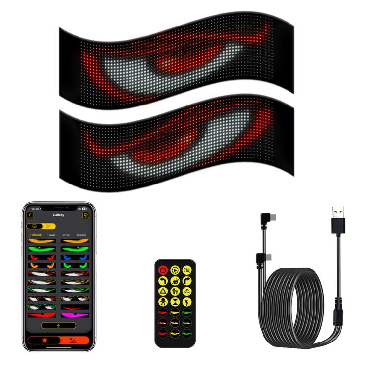 Demon Eye Car Ultra-Thin Waterproof LED Flexible Matrix Display Screen 2pcs — view 15