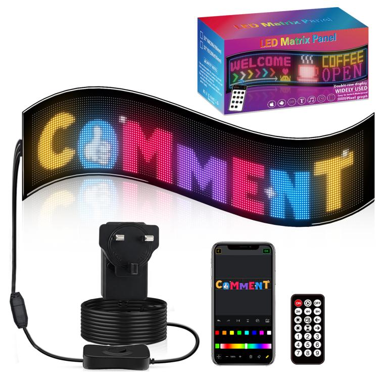 32x160 Pixels Double Row Ultra-Thin Waterproof LED Flexible Advertising Matrix Display Screen — 78 x 20cm