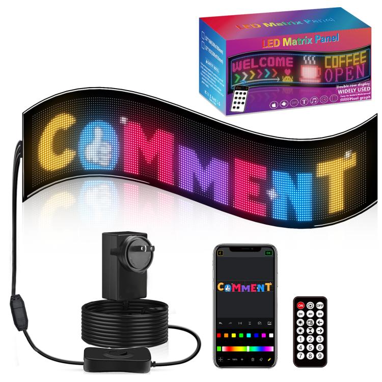 32x160 Pixels Double Row Ultra-Thin Waterproof LED Flexible Advertising Matrix Display Screen — EU Plug