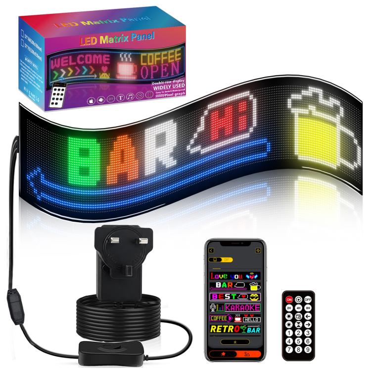 32x192 Pixels Double Row Ultra-Thin Waterproof LED Flexible Advertising Matrix Display Screen — 93 x 20cm