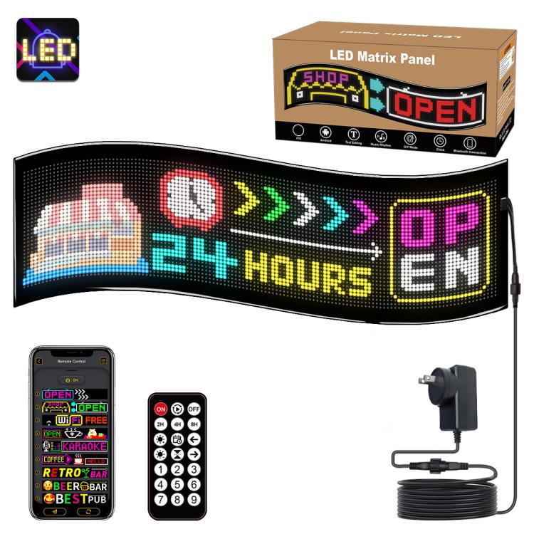 32x128 Pixels Dual Row Ultra-Thin LED Flexible Advertising Matrix Display Screen, Size: 98 x 28cm