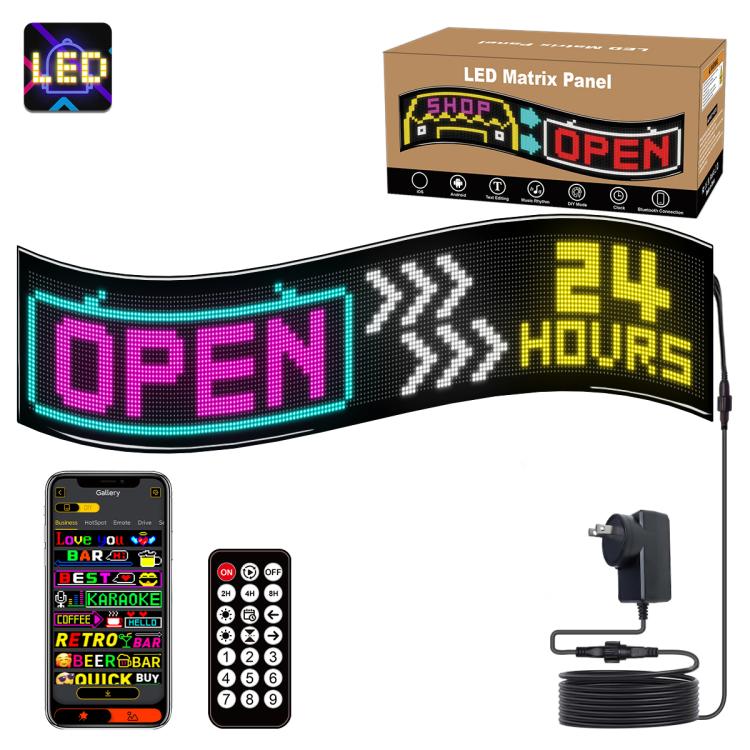32x192 Pixels Dual Row Ultra-Thin LED Flexible Advertising Matrix Display Screen, Size: 145 x 28cm — EU Plug
