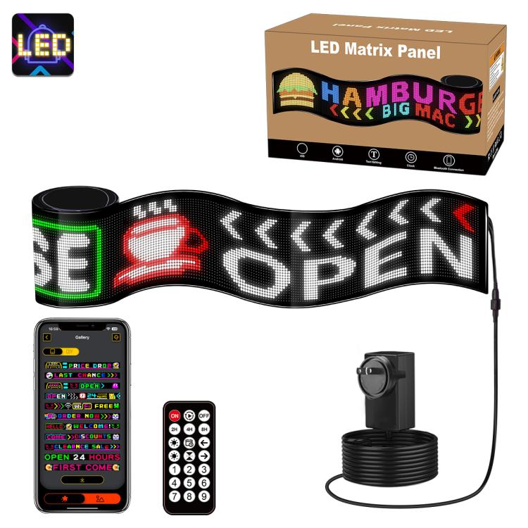 32x384 Pixels Dual Row Ultra-Thin LED Flexible Advertising Matrix Display Screen, Size: 287 x 29.4cm — EU Plug