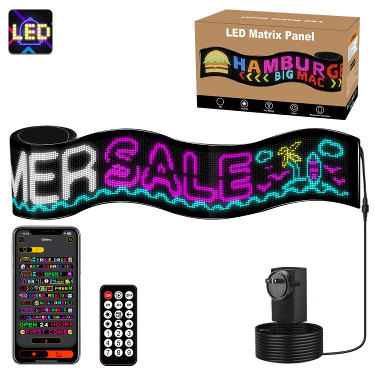 32x448 Pixels Dual Row Ultra-Thin LED Flexible Advertising Matrix Display Screen, Size: 334 x 29.4cm — 334 x 29.4cm