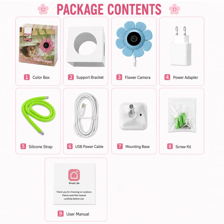 V1 Flower Shaped 4MP Baby Monitor Care Camera