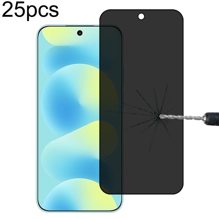 25pcs Full Cover Anti-spy Silk Screen Tempered Glass Film