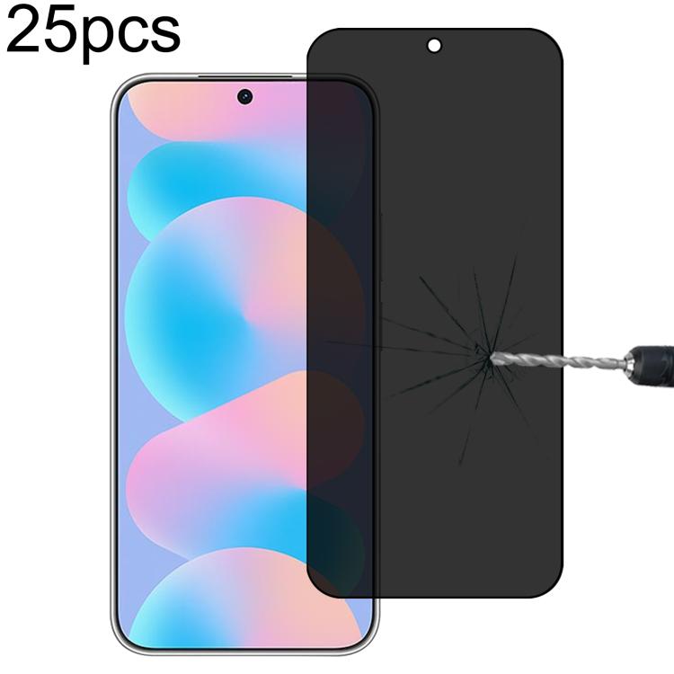25pcs Full Cover Anti-spy Silk Screen Tempered Glass Film