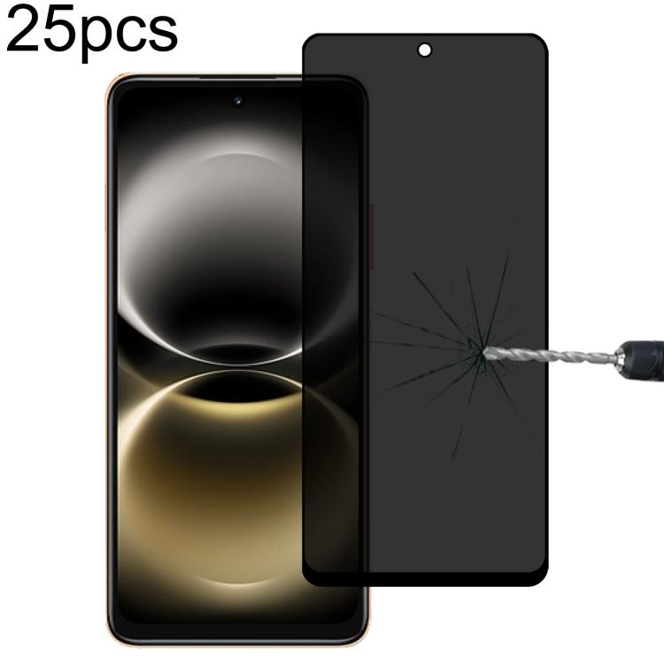 25pcs Full Cover Anti-spy Silk Screen Tempered Glass Film