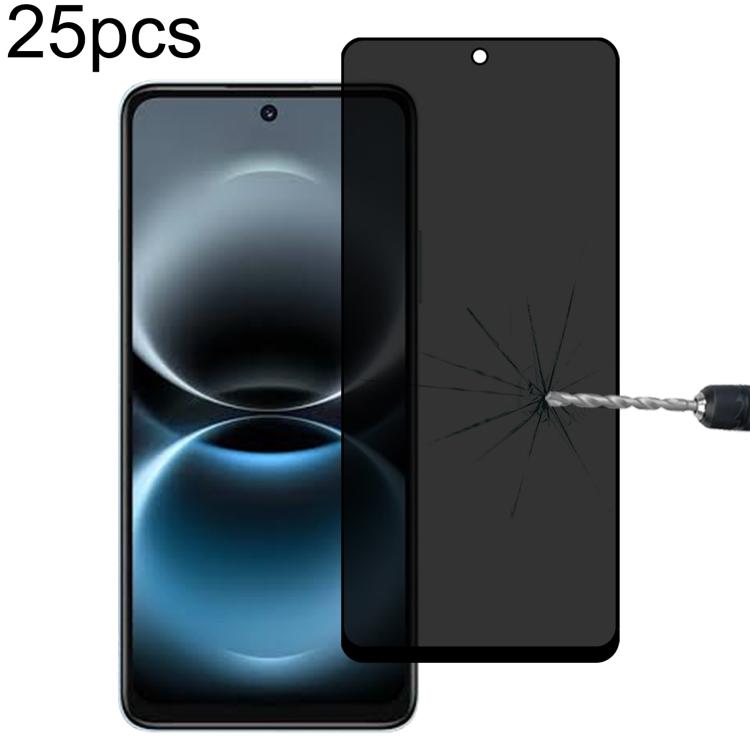 25pcs Full Cover Anti-spy Silk Screen Tempered Glass Film