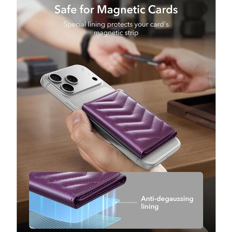 BFK36 Magnetic V-shaped Mobile Phone Holder RFID Card Slots — Black