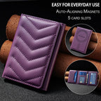 BFK36 Magnetic V-shaped Mobile Phone Holder RFID Card Slots — Green