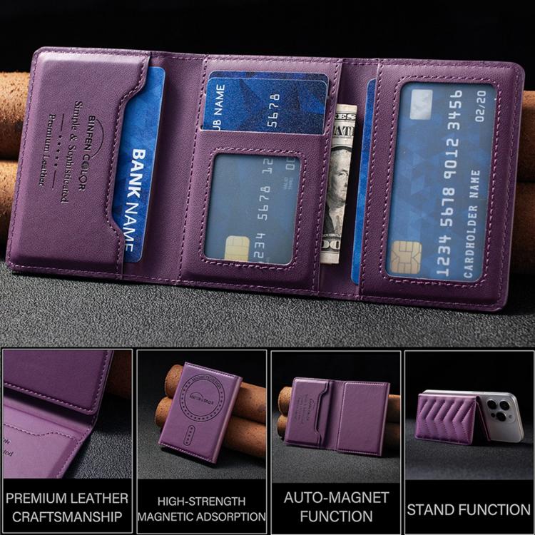 BFK36 Magnetic V-shaped Mobile Phone Holder RFID Card Slots — Blue