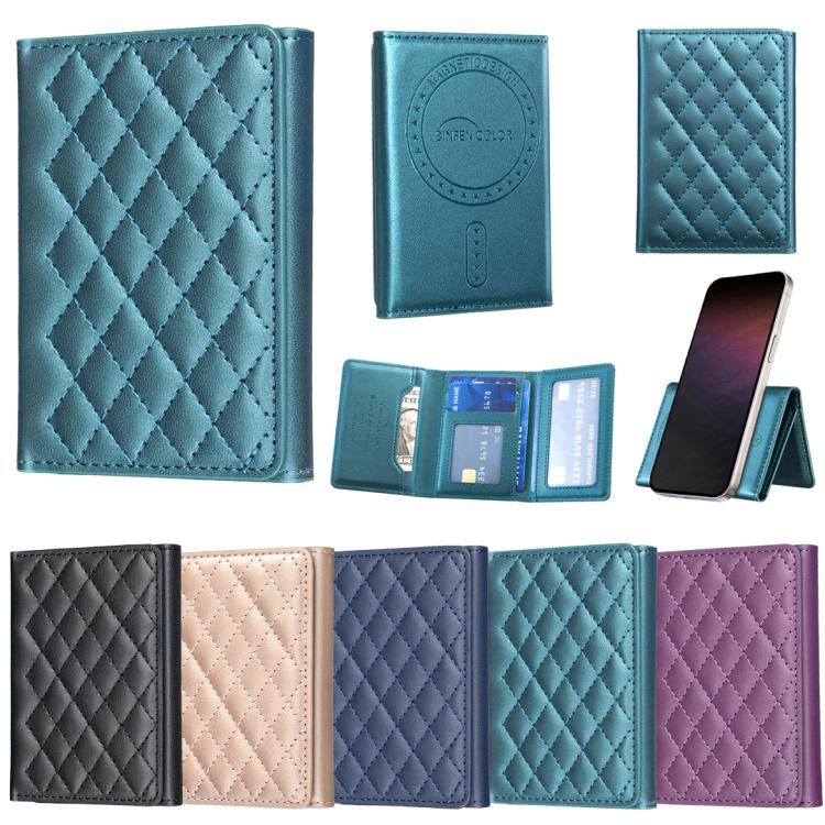 BFK37 Magnetic Rhombus Lattice Mobile Phone Holder RFID Card Slots — view 13