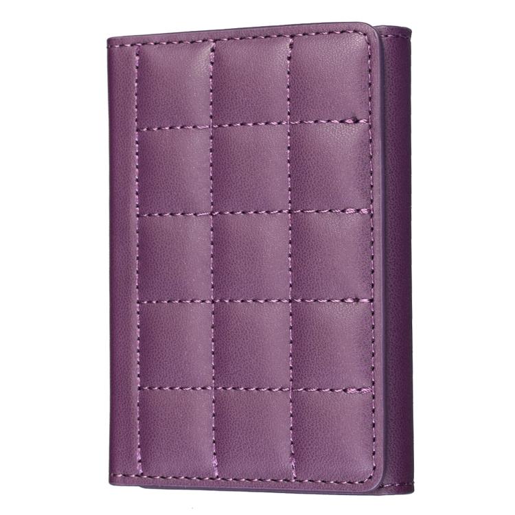 BFK38 Magnetic Square-shaped Mobile Phone Holder RFID Card Slots — Purple