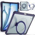 Dual-Color 360 Pivot Holder Tablet Case with Pen Slot & Shoulder Strap