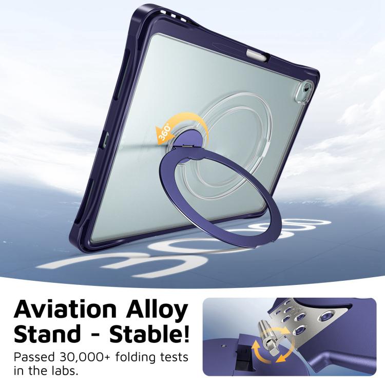 Dual-Color 360 Pivot Holder Tablet Case with Pen Slot & Shoulder Strap