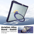 Dual-Color 360 Pivot Holder Tablet Case with Pen Slot & Shoulder Strap