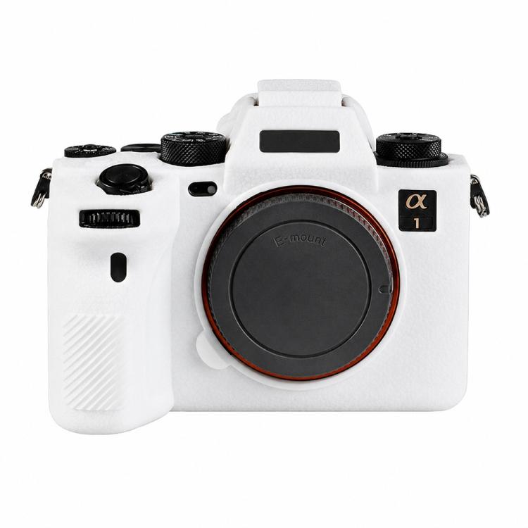 Litchi Texture Soft Silicone Camera Protective Case — Red