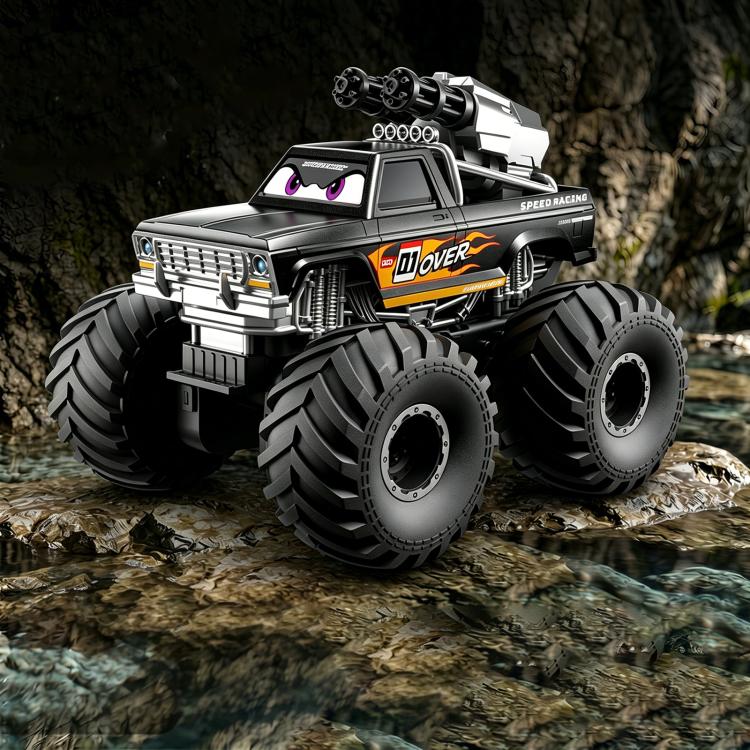 JJR/C Q245 Pro Crusher Amphibious 4WD Remote Control Car with Water Cannon Function — Black