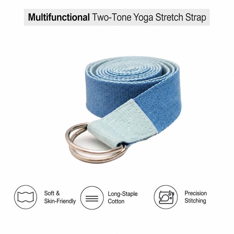 Two-Tone Multifunctional Yoga Stretch Cotton Belt Yoga Rope