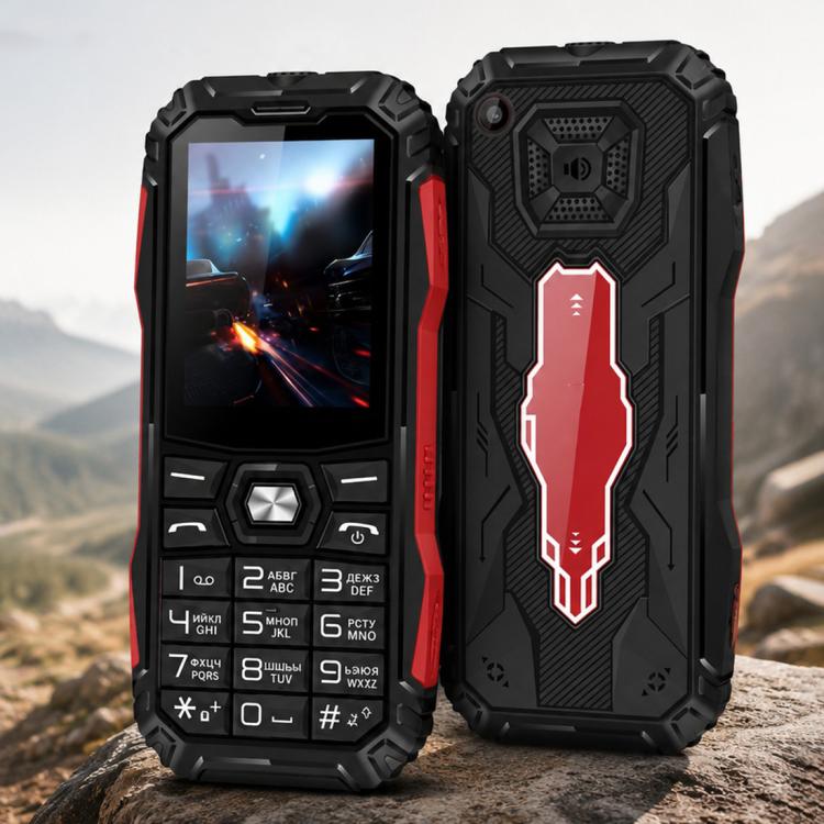 HE248 Rugged Style Phone, 2.4 inch, 3D Keys Network: 2G, Dual SIM, BT, Torch, Russian Keyboard