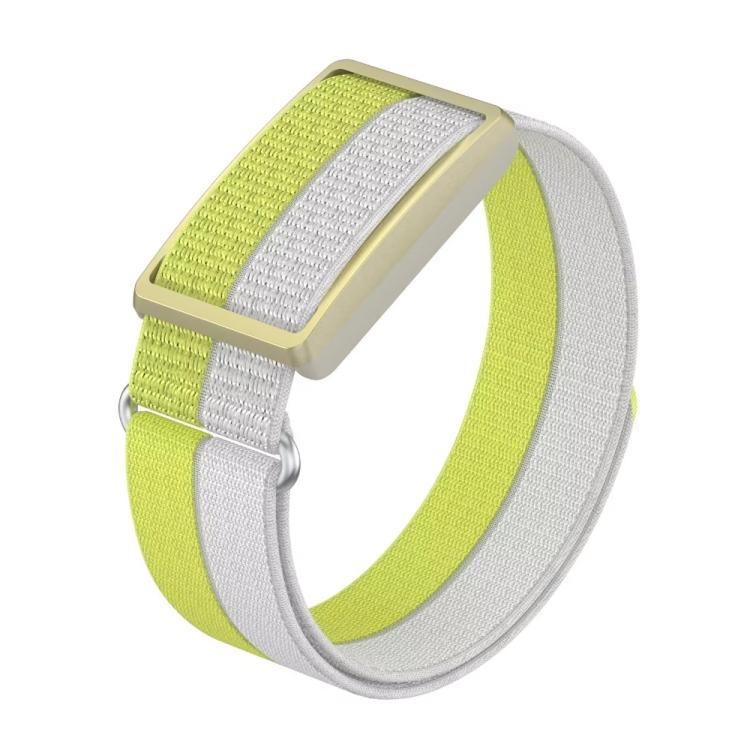 For Polar Loop xDfind Metal Round Buckle Feather Yarn Breathable Nylon Loop Watch Band — Yellow