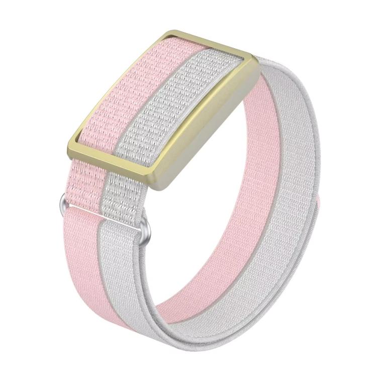 For Polar Loop xDfind Metal Round Buckle Feather Yarn Breathable Nylon Loop Watch Band — Orange