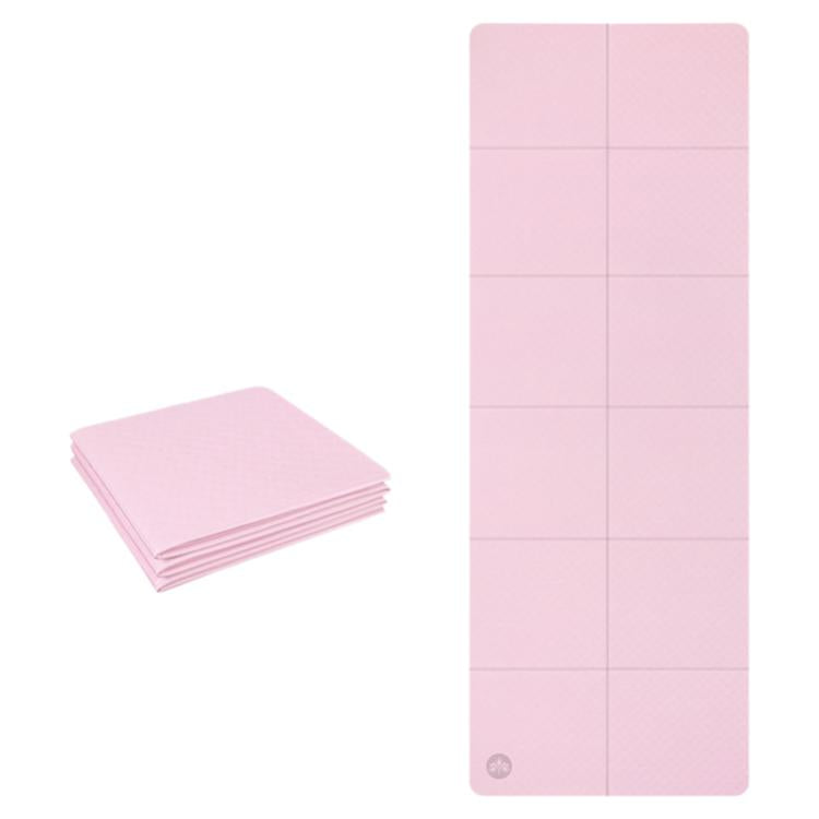 4mm Thick Non-slip Fitness Pad Foldable Yoga Mat — Agate Gray + Handbag