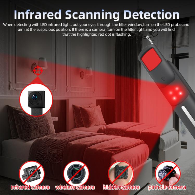 T07 Multifunctional Detector IR Scanner GPS WiFi Signal Anti-Spy Bug Finder for Hotel Travel
