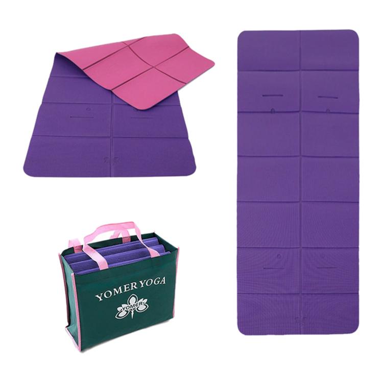 Negative Ions Portable Travel Thick Foldable Yoga Pad Student Nnap Mat — Sand Green + Grass Green