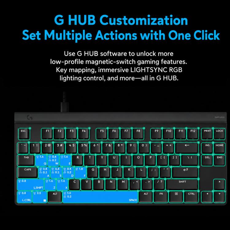 Logitech G515 RAPID TKL Magnetic Switches Wired Gaming Keyboard — view 9