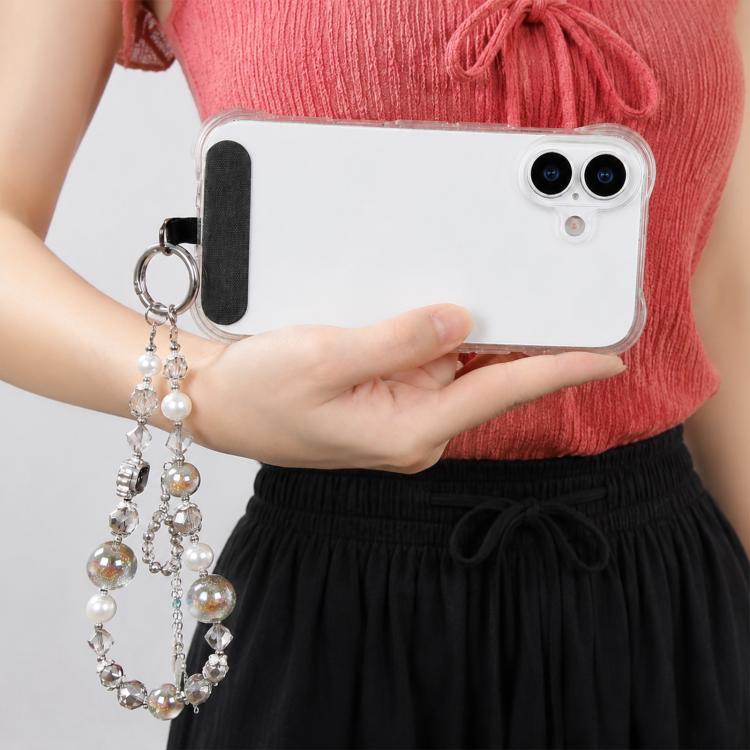 Feather Tassel Beaded Phone Charm Wrist Strap with Tether Pad for Women Girls — view 7