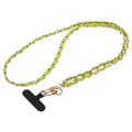 Adjustable Crossbody Phone Lanyard Faux Leather Metal Chain with Tether Pad