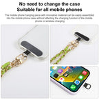 Adjustable Crossbody Phone Lanyard Faux Leather Metal Chain with Tether Pad — view 18