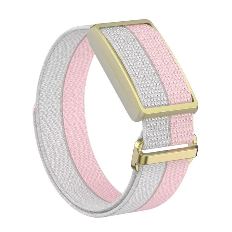 For Polar Loop xDfind Metal Square Buckle Feather Yarn Breathable Nylon Loop Watch Band — L Wrist Circumference 170-235mm